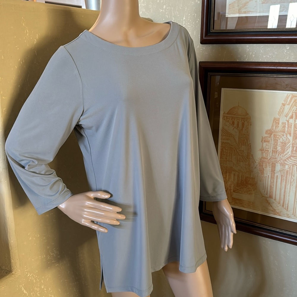 Susan Graver Knit Slinky Tunic Top sz L